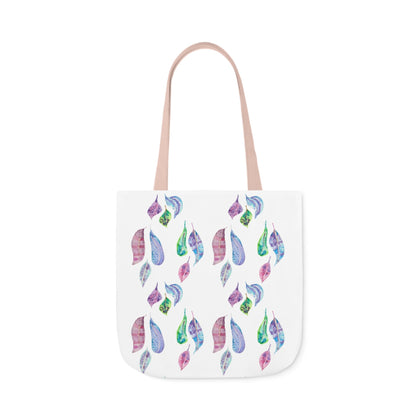 Canvas Tote Bag with Colourful Leaves - Artmakeyourmark.com