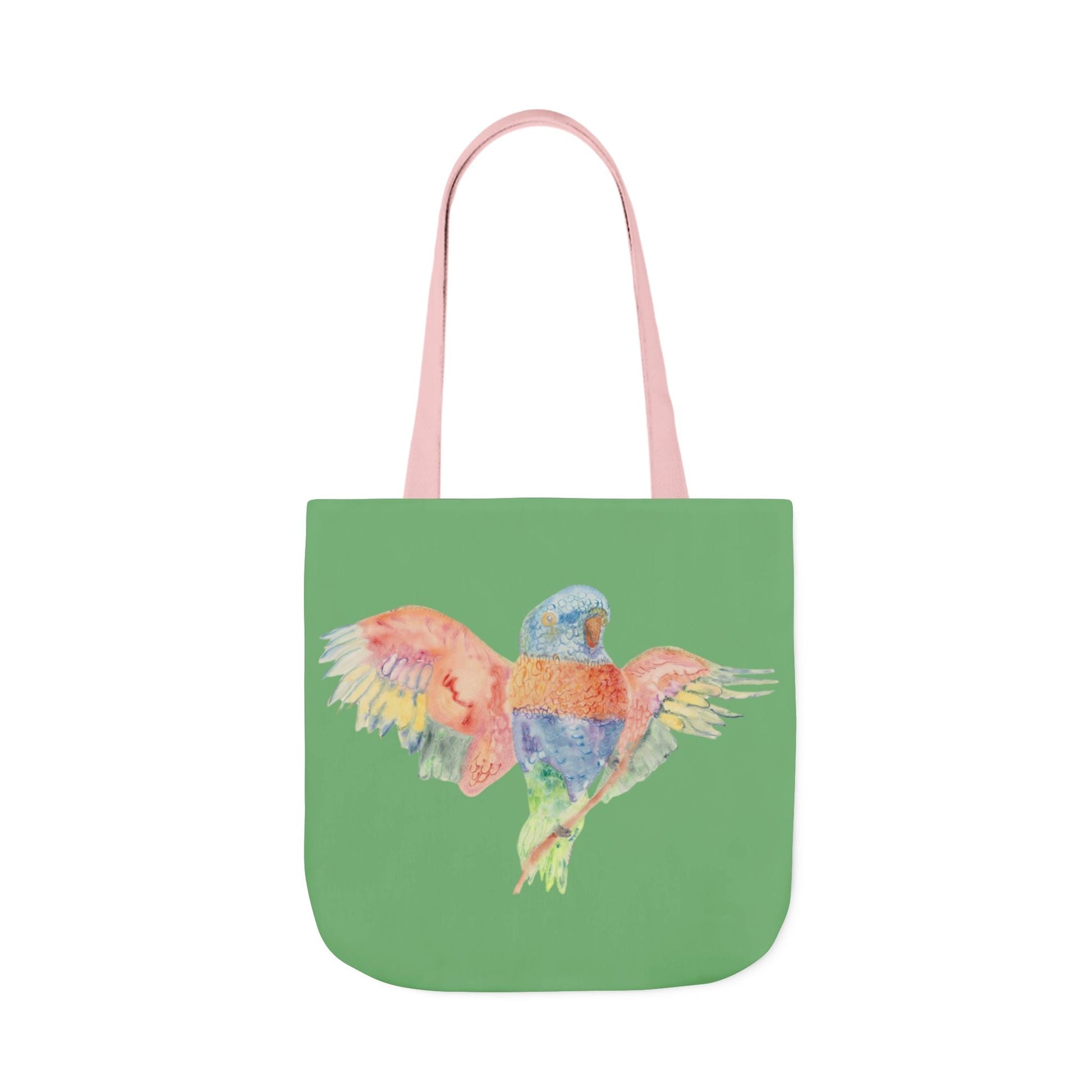 Canvas Tote Bag with Colourful Parrot Ready to Fly - Artmakeyourmark.com