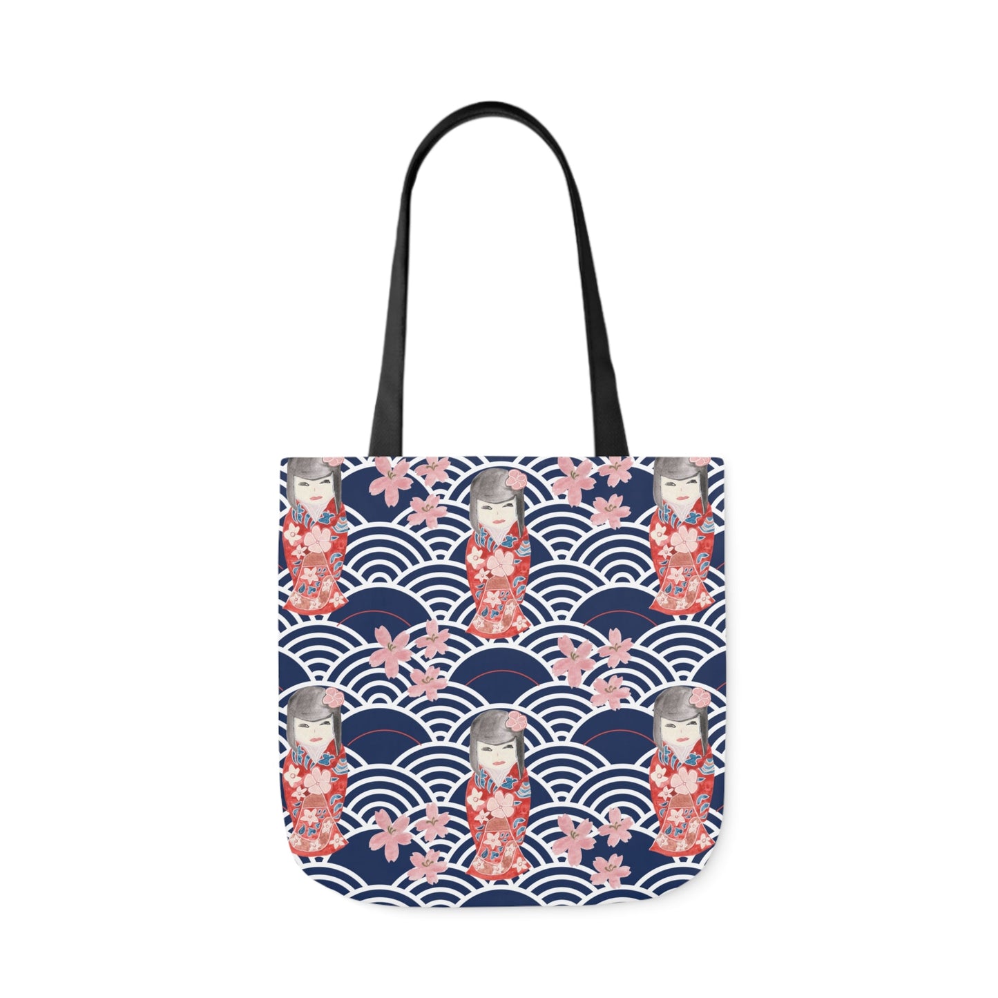 Canvas Tote Bag with Kabuki Dolls - Artmakeyourmark.com