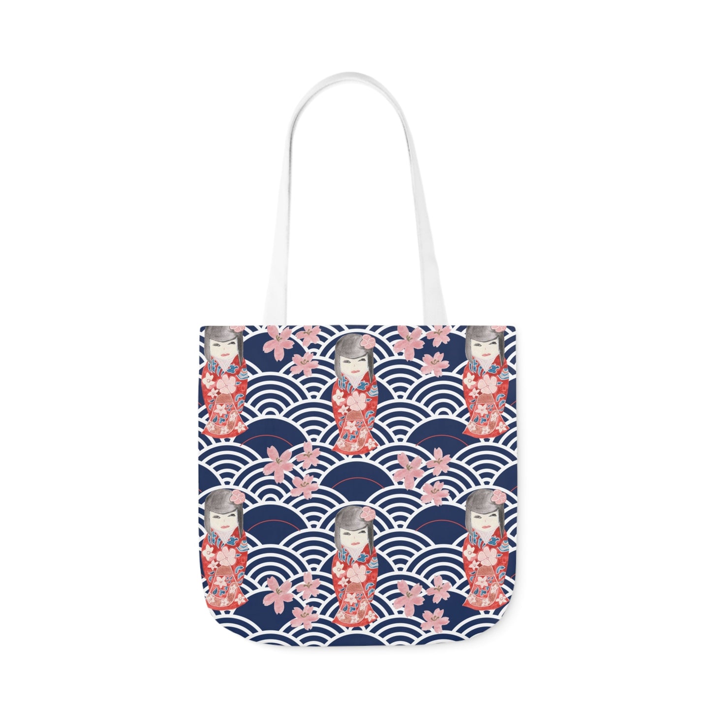 Canvas Tote Bag with Kabuki Dolls - Artmakeyourmark.com