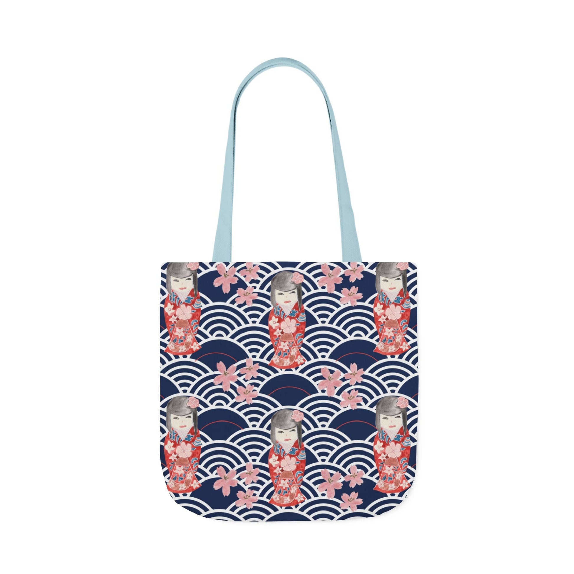 Canvas Tote Bag with Kabuki Dolls - Artmakeyourmark.com