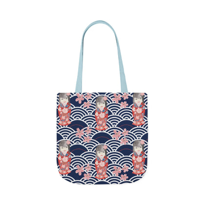 Canvas Tote Bag with Kabuki Dolls - Artmakeyourmark.com