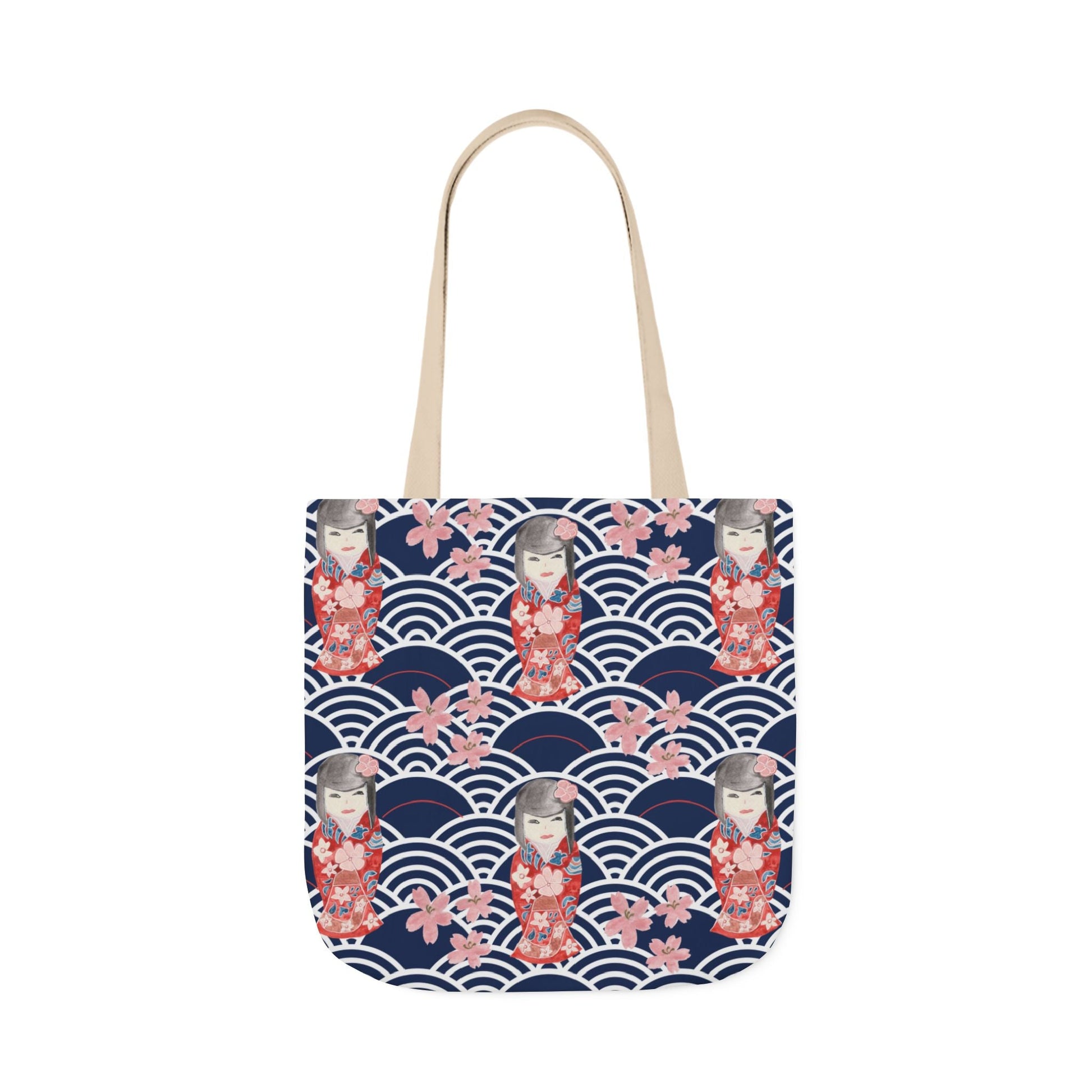 Canvas Tote Bag with Kabuki Dolls - Artmakeyourmark.com