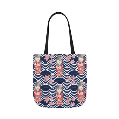 Canvas Tote Bag with Kabuki Dolls - Artmakeyourmark.com