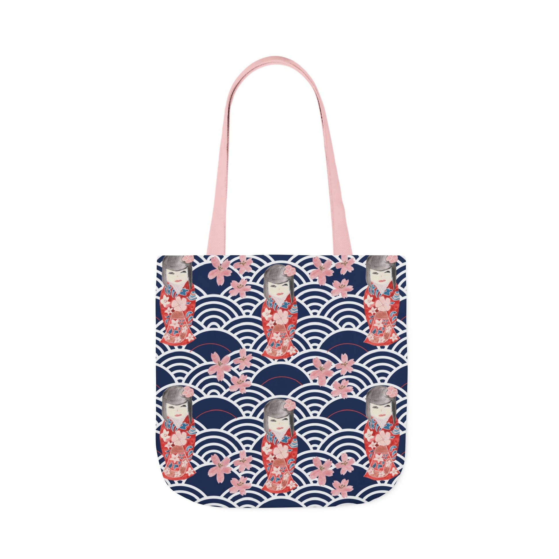 Canvas Tote Bag with Kabuki Dolls - Artmakeyourmark.com