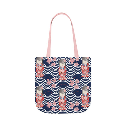 Canvas Tote Bag with Kabuki Dolls - Artmakeyourmark.com