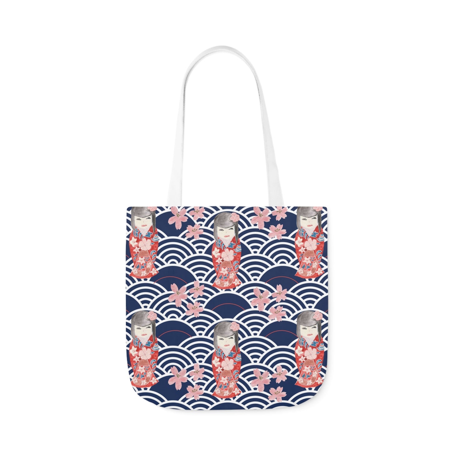 Canvas Tote Bag with Kabuki Dolls - Artmakeyourmark.com