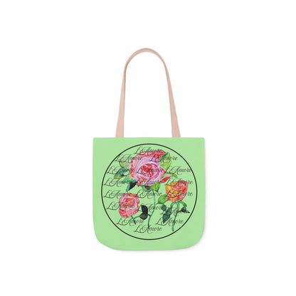 Canvas Tote Bag with Roses and L'Amore - Artmakeyourmark.com