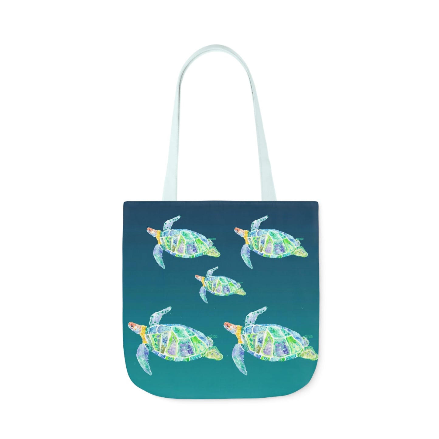 Canvas Tote Bag with Turtles - Artmakeyourmark.com