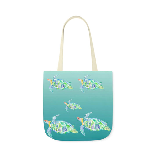 Canvas Tote Bag with Turtles - Artmakeyourmark.com