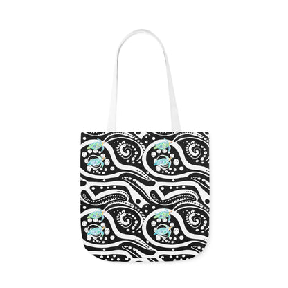 Canvas Tote Bag with Turtles - Artmakeyourmark.com