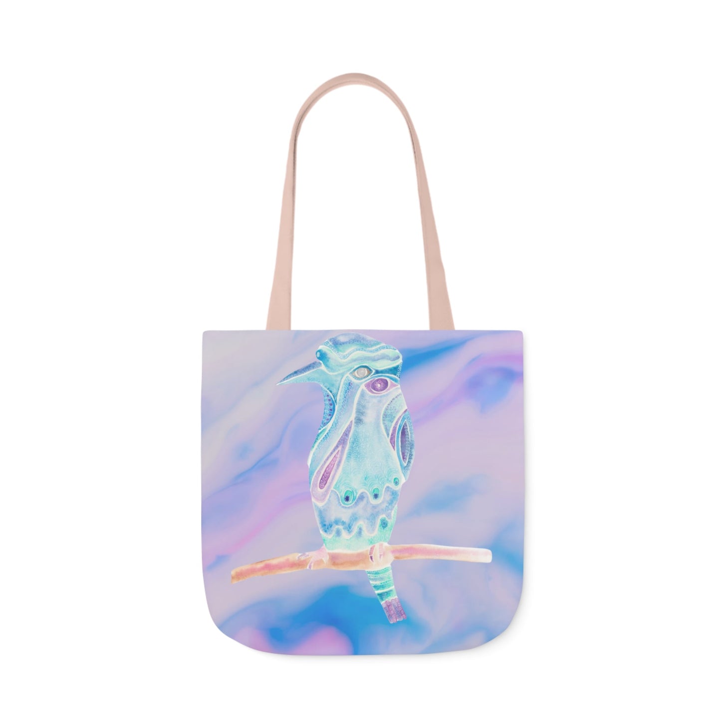 Canvas Tote Bag with Zen Bird - Artmakeyourmark.com