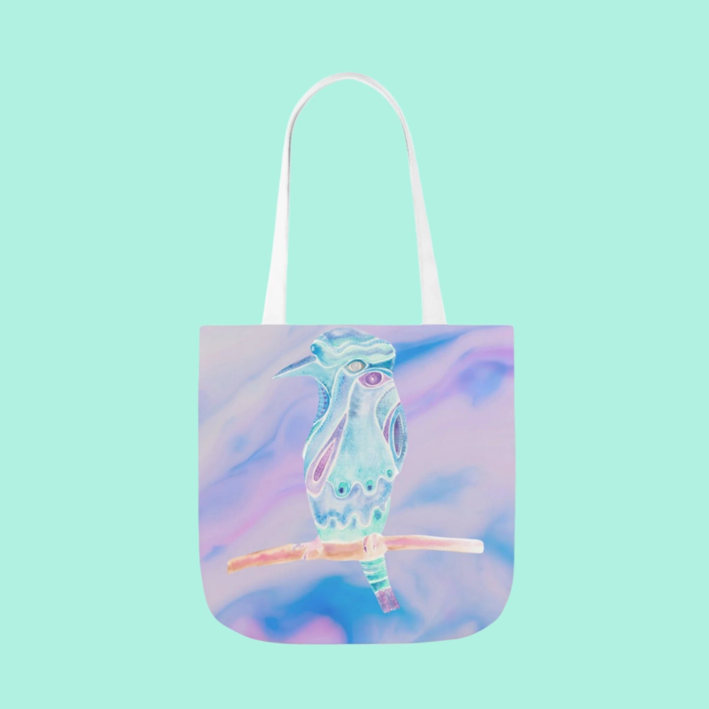 Canvas Tote Bag with Zen Bird - Artmakeyourmark.com