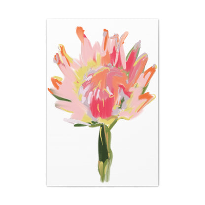 Canvas Wall Art - Protea with Soft Reds, Pinks, and Apricots - Artmakeyourmark.com