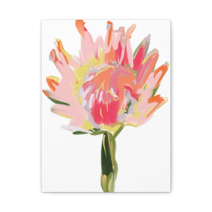 Canvas Wall Art - Protea with Soft Reds, Pinks, and Apricots - Artmakeyourmark.com