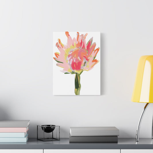 Canvas Wall Art - Protea with Soft Reds, Pinks, and Apricots - Artmakeyourmark.com