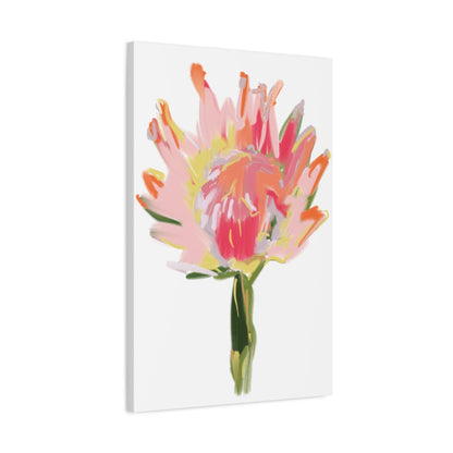 Canvas Wall Art - Protea with Soft Reds, Pinks, and Apricots - Artmakeyourmark.com
