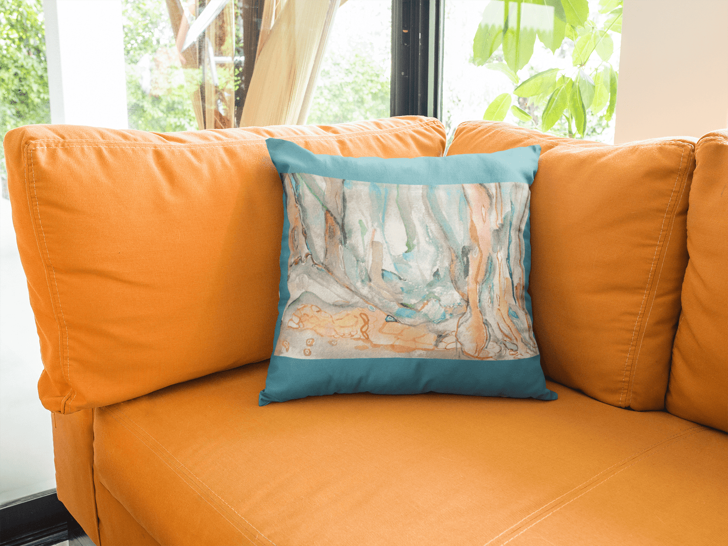 Cushion Cover with Australian Bush Landscape - Artmakeyourmark.com