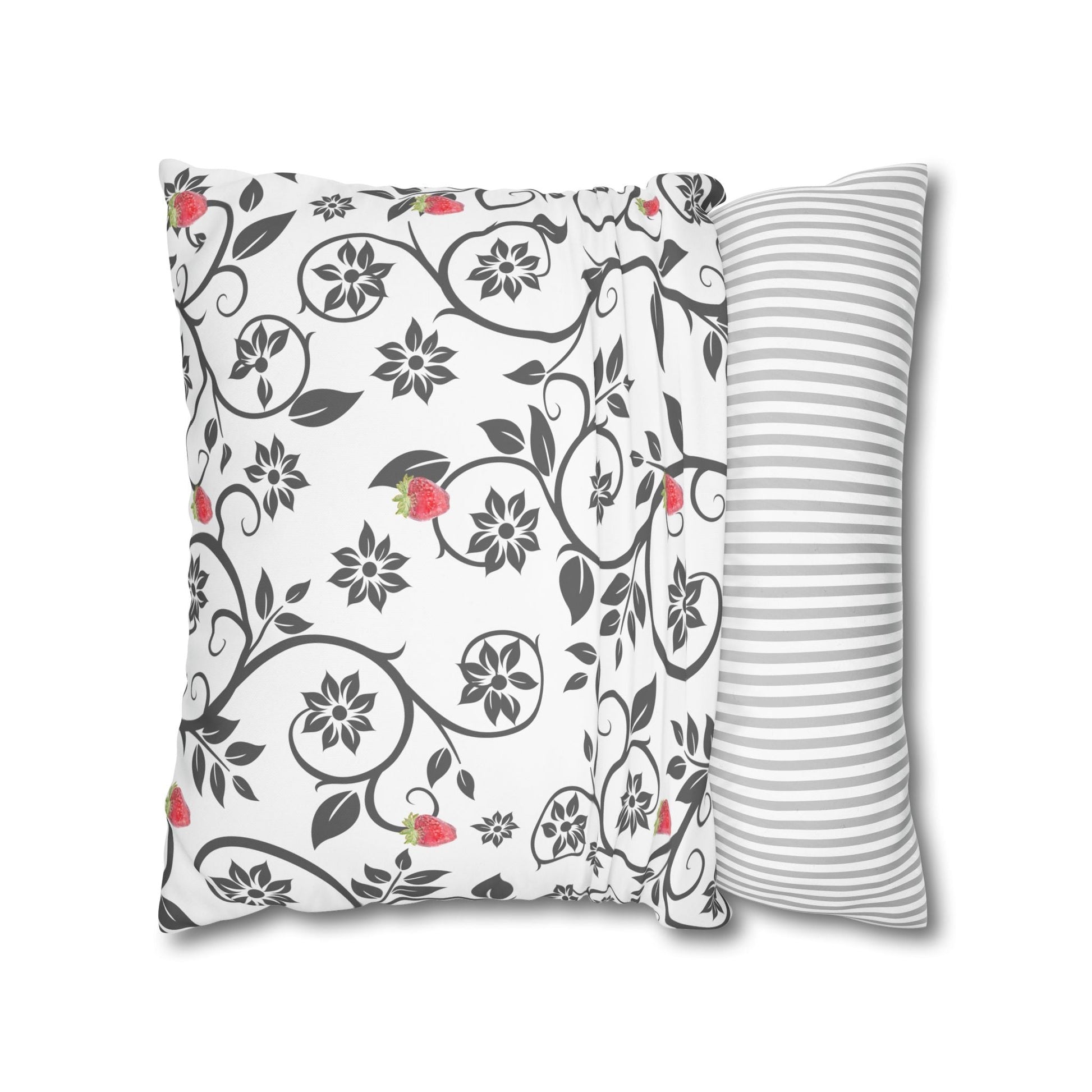 Cushion Cover with Filigree Design and Strawberries - Artmakeyourmark.com