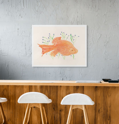 Fish in Orange Suspended in Reeds