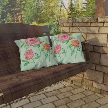 Outdoor Cushion with Gerard Roses - Artmakeyourmark.com