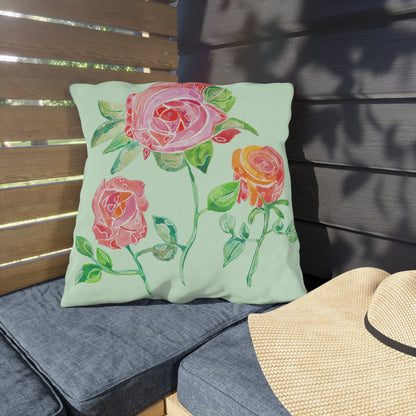 Outdoor Cushion with Gerard Roses - Artmakeyourmark.com